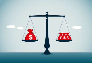 two income options on scale being compared