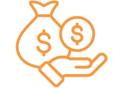Lump Sum and annuity payments bag of money and a hand with a coin